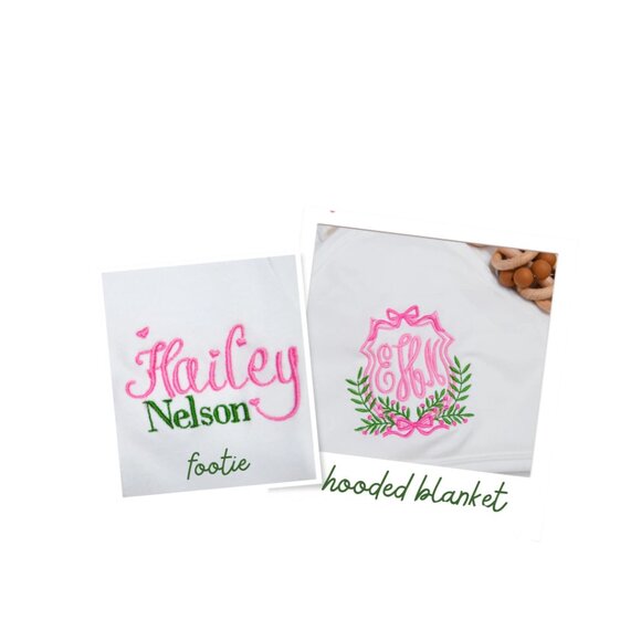 Personalized Baby Girl Coming Home Outfit Set with Monogram Blanket - Picture 3 of 9